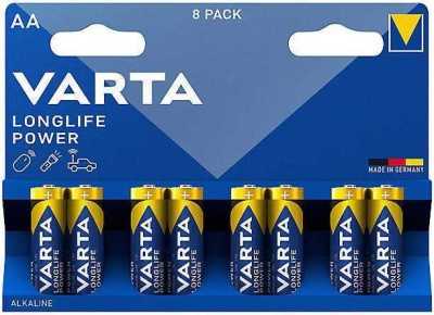 Батарейка Varta LONGLIFE POWER (HIGH ENERGY) LR6 AA BL8 Alkaline 1.5V (4906) Элементы питания (батарейки) фото, изображение